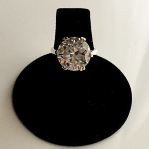 Solitaire Simulated Diamond Ring 925 Silver